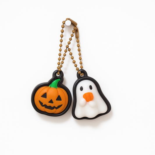 Halloween Clicker Keychain – Pumpkin & Ghost Charms
