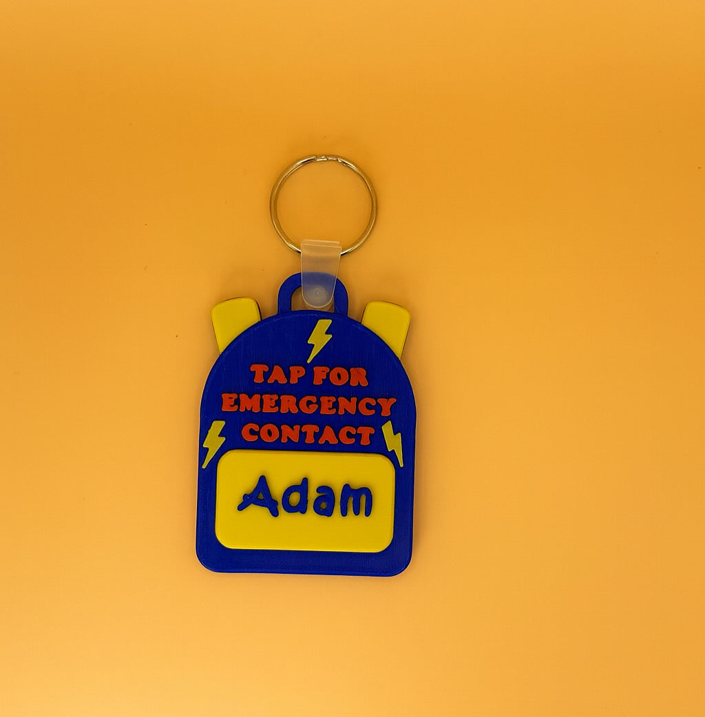 Kids Emergency Contact Keyring