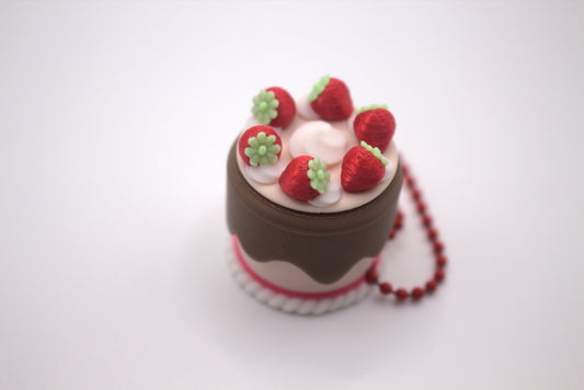Mini Cake Clicker Keychain – Strawberry Design
