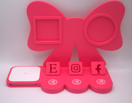 Pink Desktop Payment Station | QR & Logo Display Stand