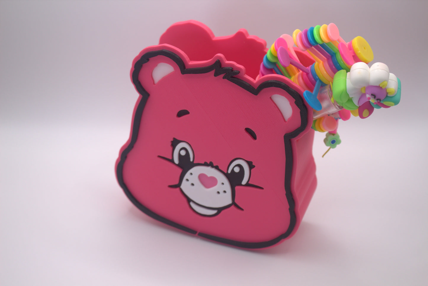 Cute Pink Bear Pen Holder – Kids Room and Desk Decoration