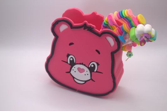 Cute Pink Bear Pen Holder – Kids Room and Desk Decoration