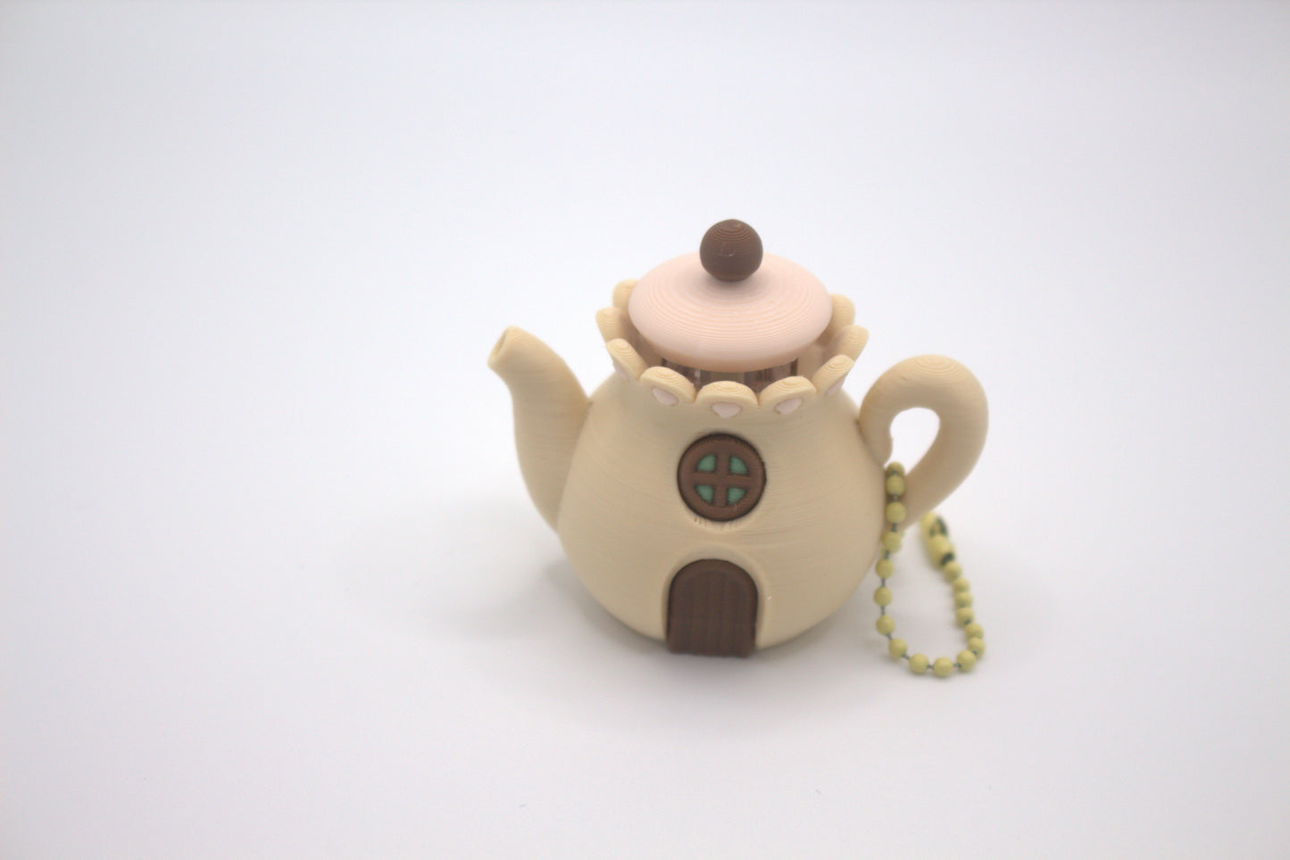 Teapot House Clicker Keychain | Cute Mini Teapot Fidget Keyring