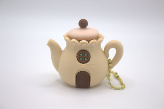 Teapot House Clicker Keychain | Cute Mini Teapot Fidget Keyring