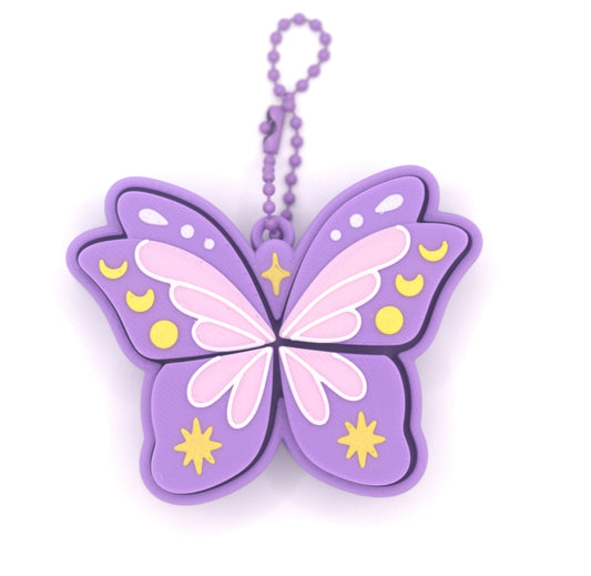 Butterfly Clicker Keychain – Cute Purple Stress Relief Toy