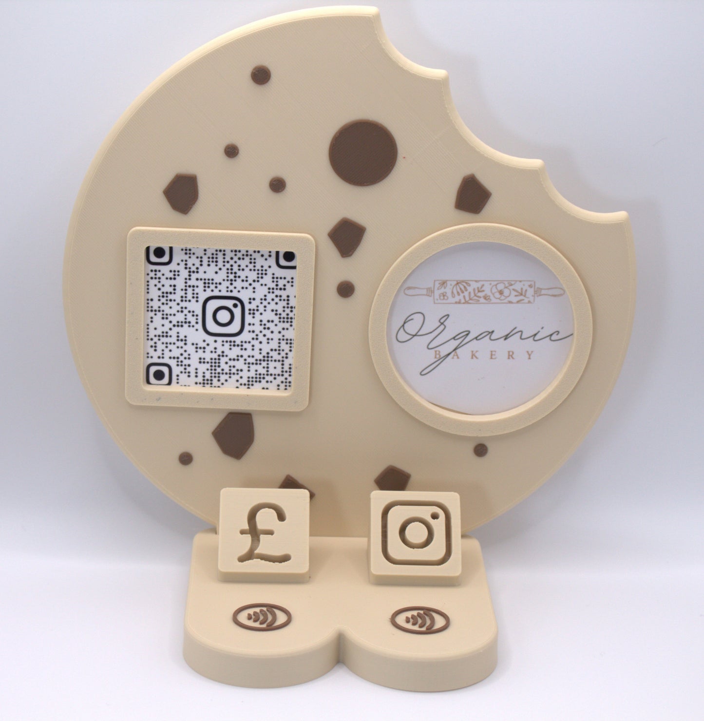 Cookie-Shaped Payment and Social Media Stand
