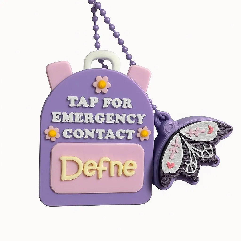Kids Emergency Contact Keyring