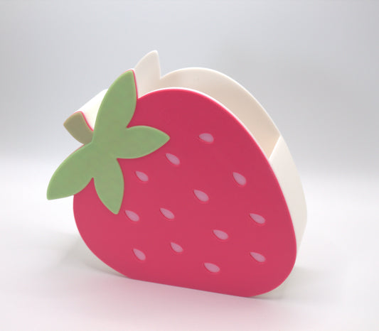 Cute Strawberry Pen Holder – Pink Decorative Desk Organizer
